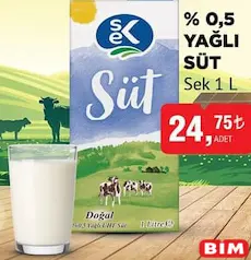 SEK %0,5 YAĞLI SÜT 1 L